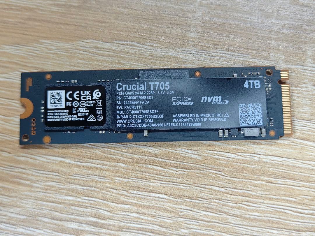 す*ん様 Crucial T705 PCIe Gen5 NVMe M.2 SSD