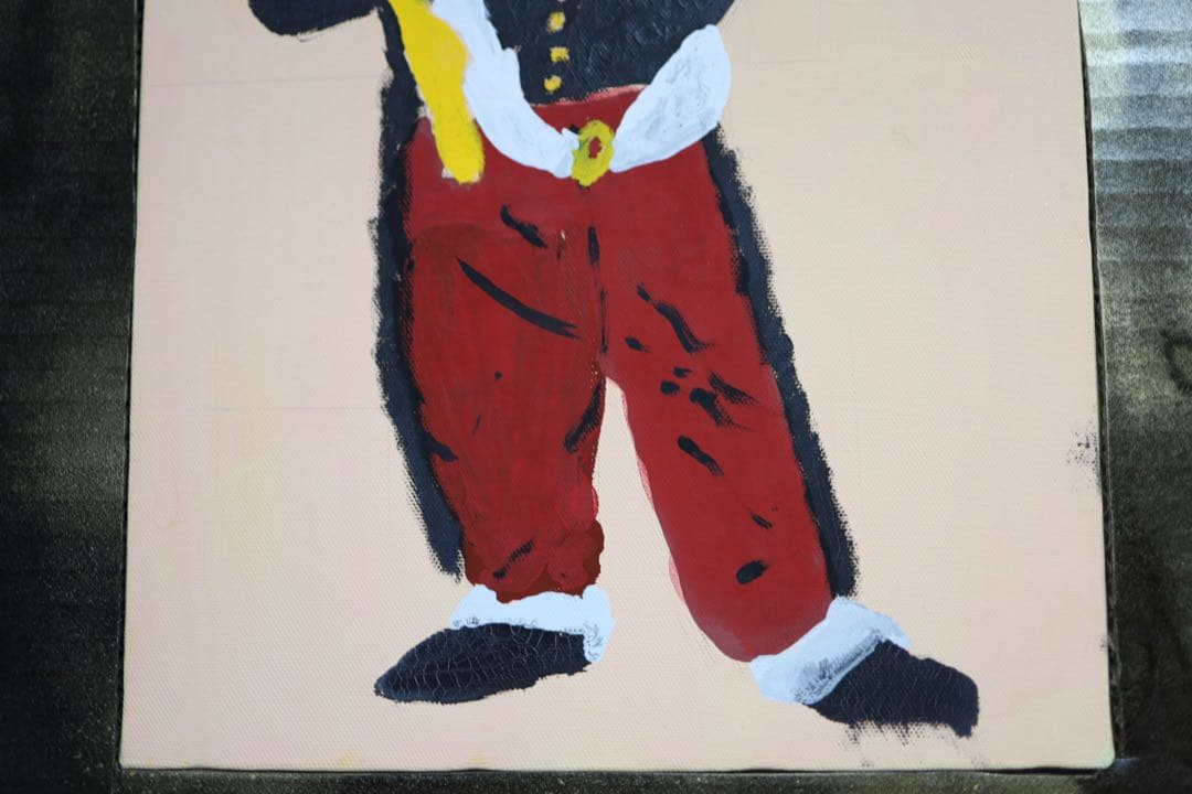 小学生が描いた「笛を吹く少年」