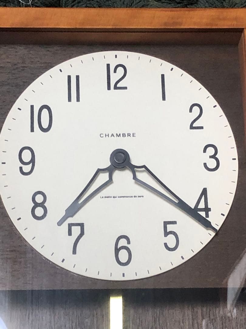 シャンブル　CHAMBRE 木製振り子時計　ブラウン色