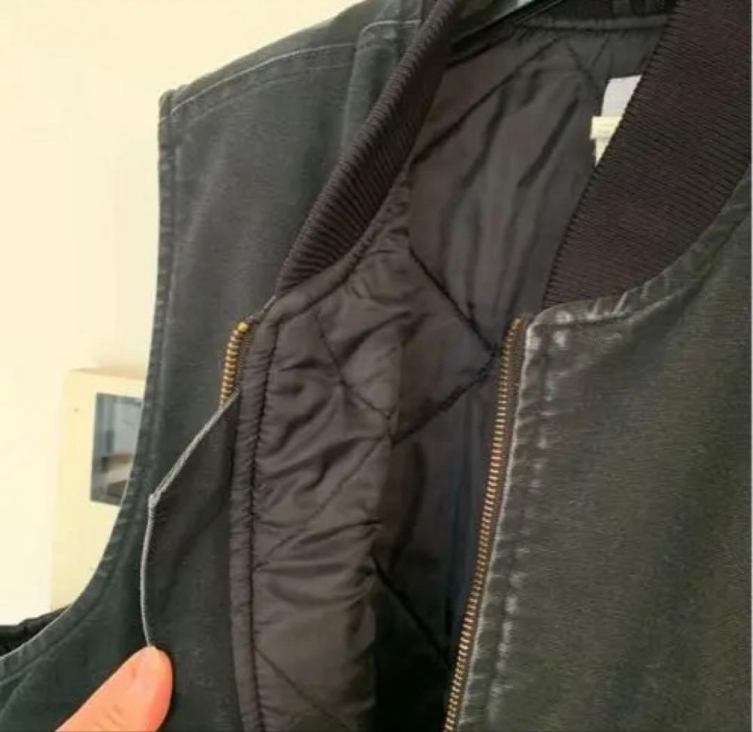 カーハート　ダックベスト　Y2Kブラック フェード　メキシコ製