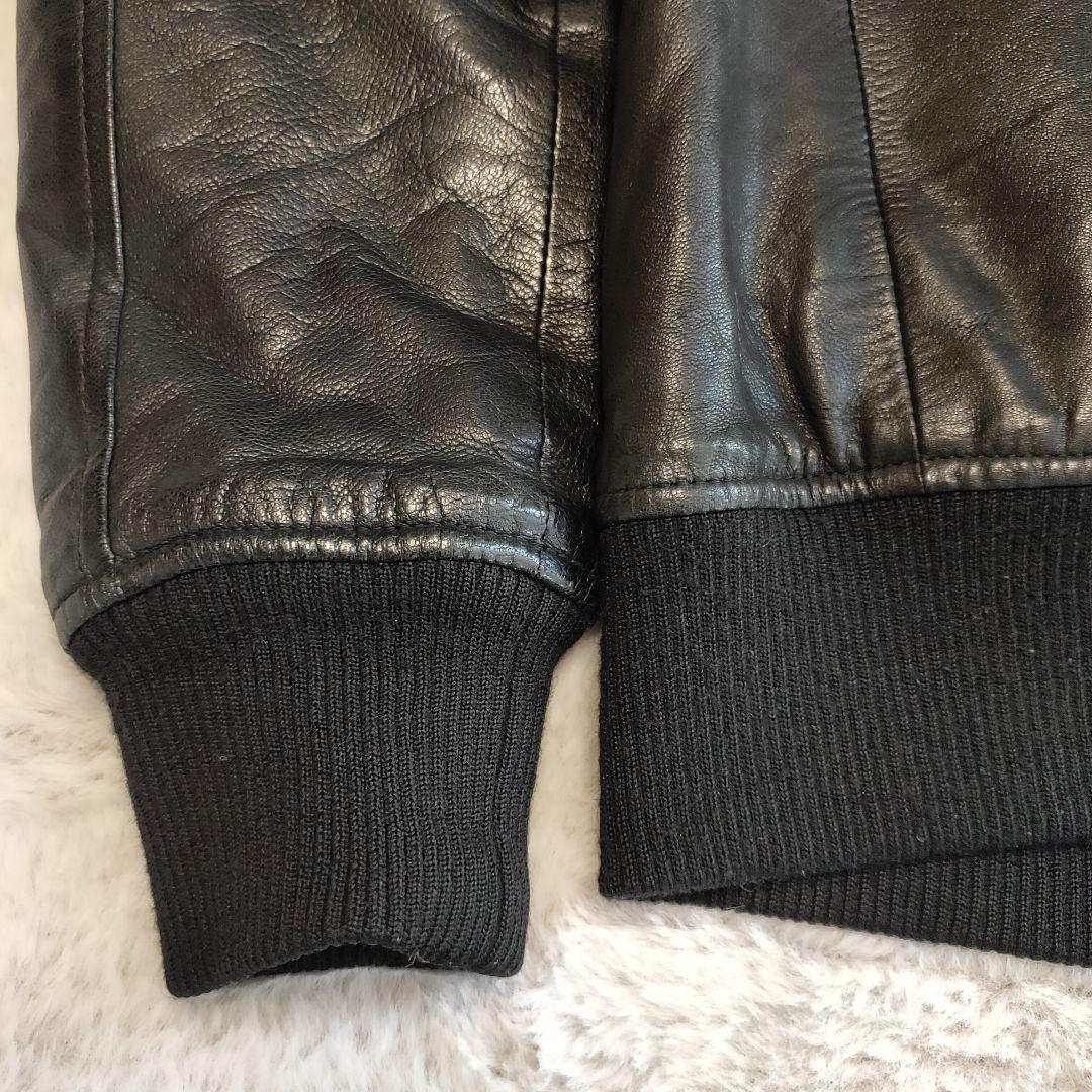 ユナイテッドアローズ ラムレザー ライダースジャケット L 短丈 リブ