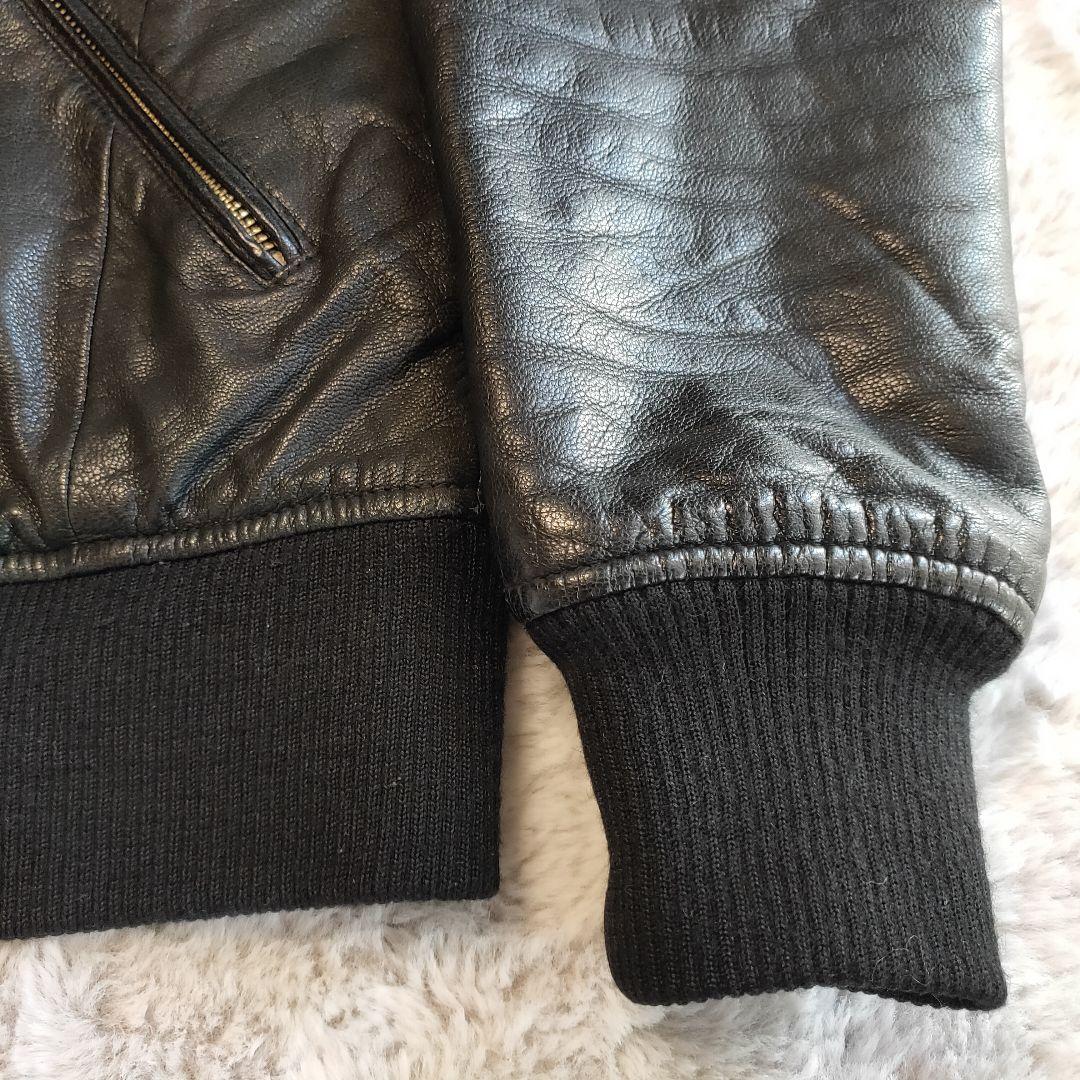 ユナイテッドアローズ ラムレザー ライダースジャケット L 短丈 リブ