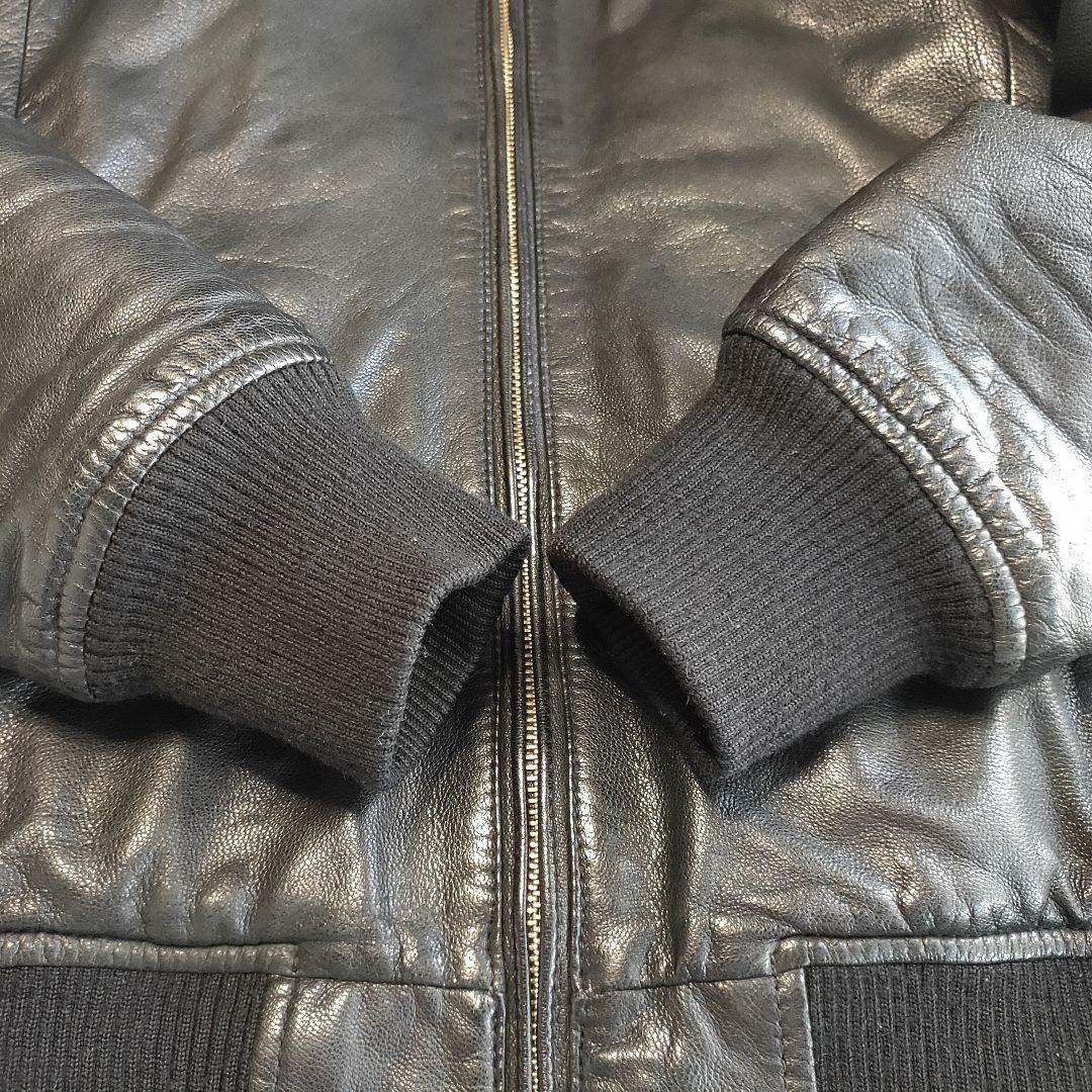 ユナイテッドアローズ ラムレザー ライダースジャケット L 短丈 リブ