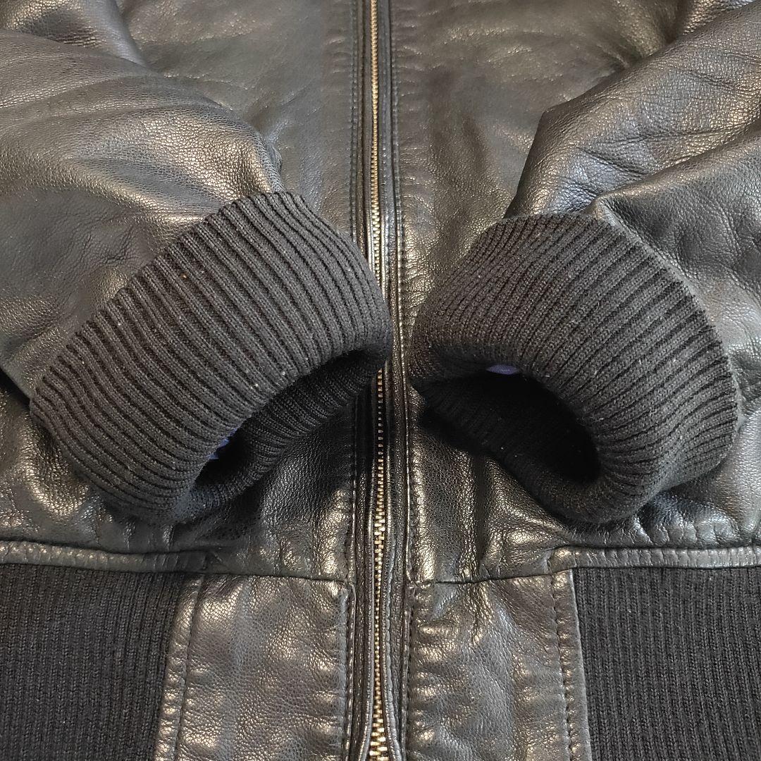 ユナイテッドアローズ ラムレザー ライダースジャケット L 短丈 リブ