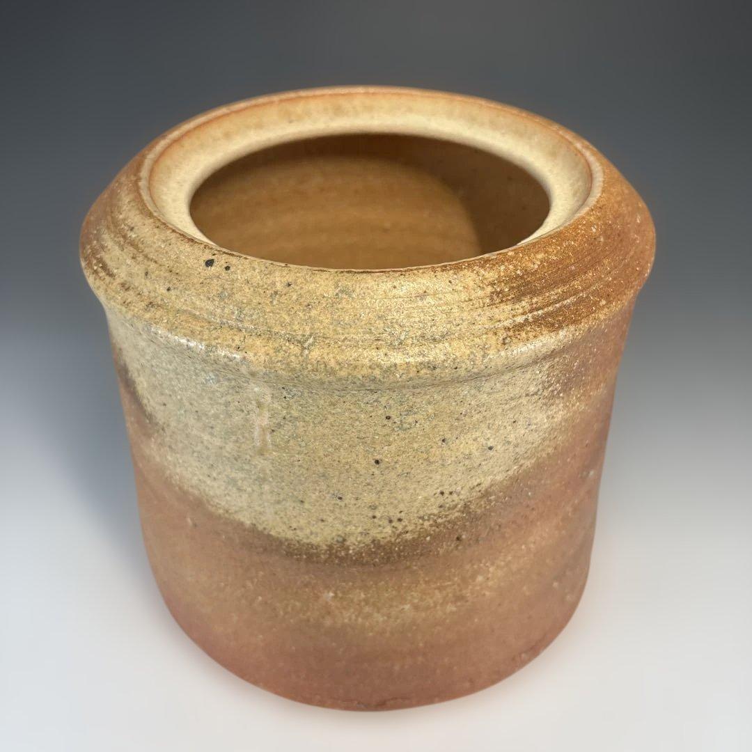 【茶道具】加藤孝三造　利休信楽写水指（共箱）塗蓋付★送料込★