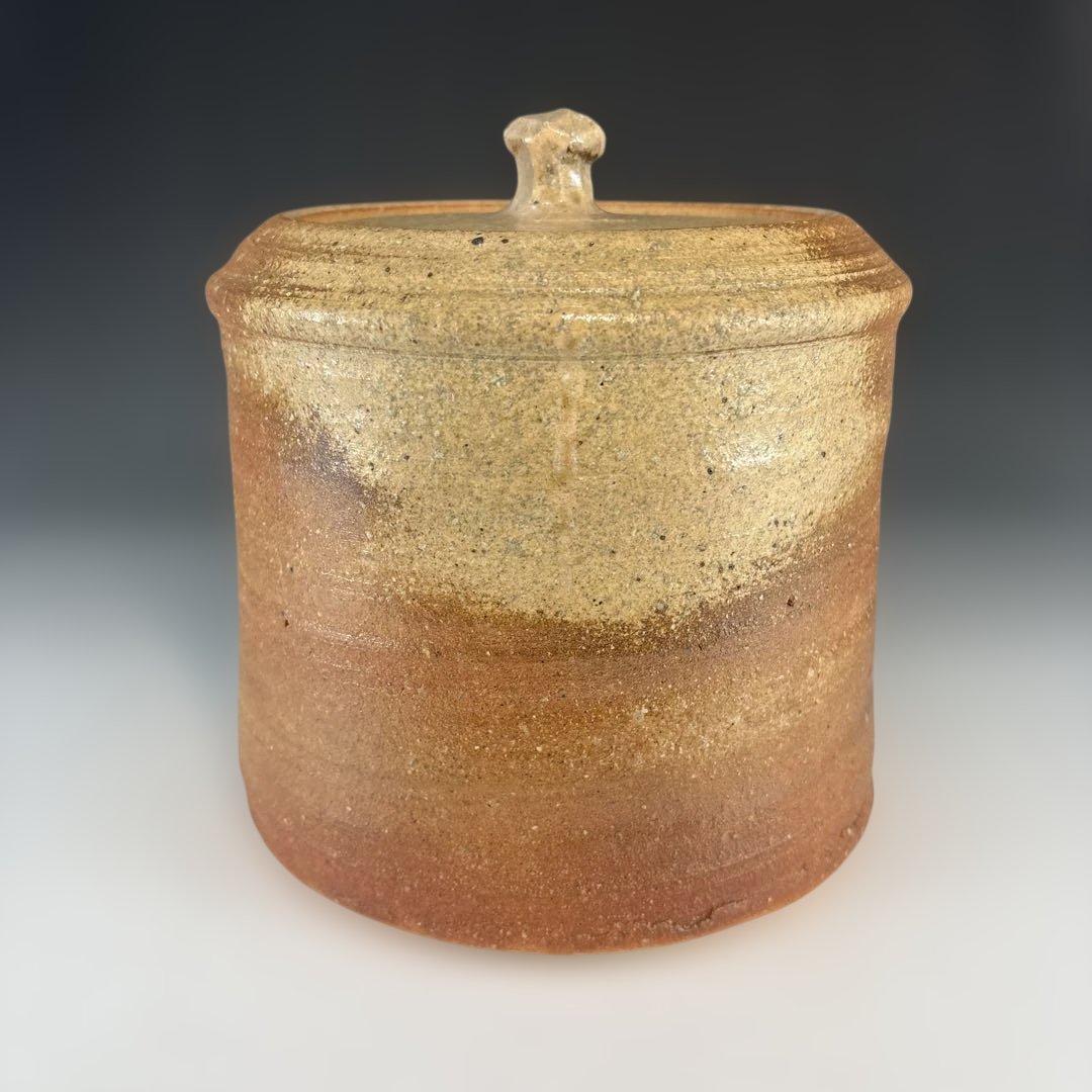 【茶道具】加藤孝三造　利休信楽写水指（共箱）塗蓋付★送料込★