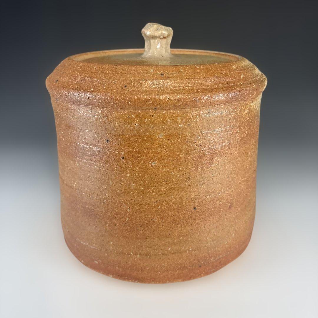 【茶道具】加藤孝三造　利休信楽写水指（共箱）塗蓋付★送料込★