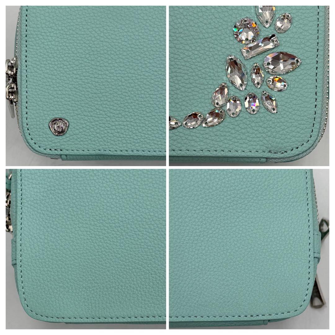 【美品】ADMJ ショルダーバッグ スワロフスキー モーツァルト ミントグリーン