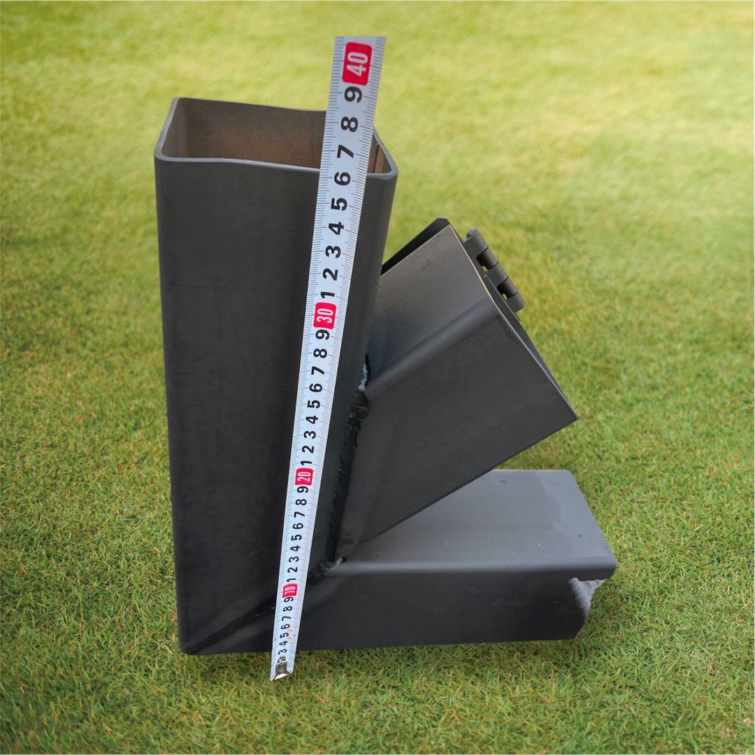 ロケットストーブ　五徳取り外し可能　灰かき棒付き