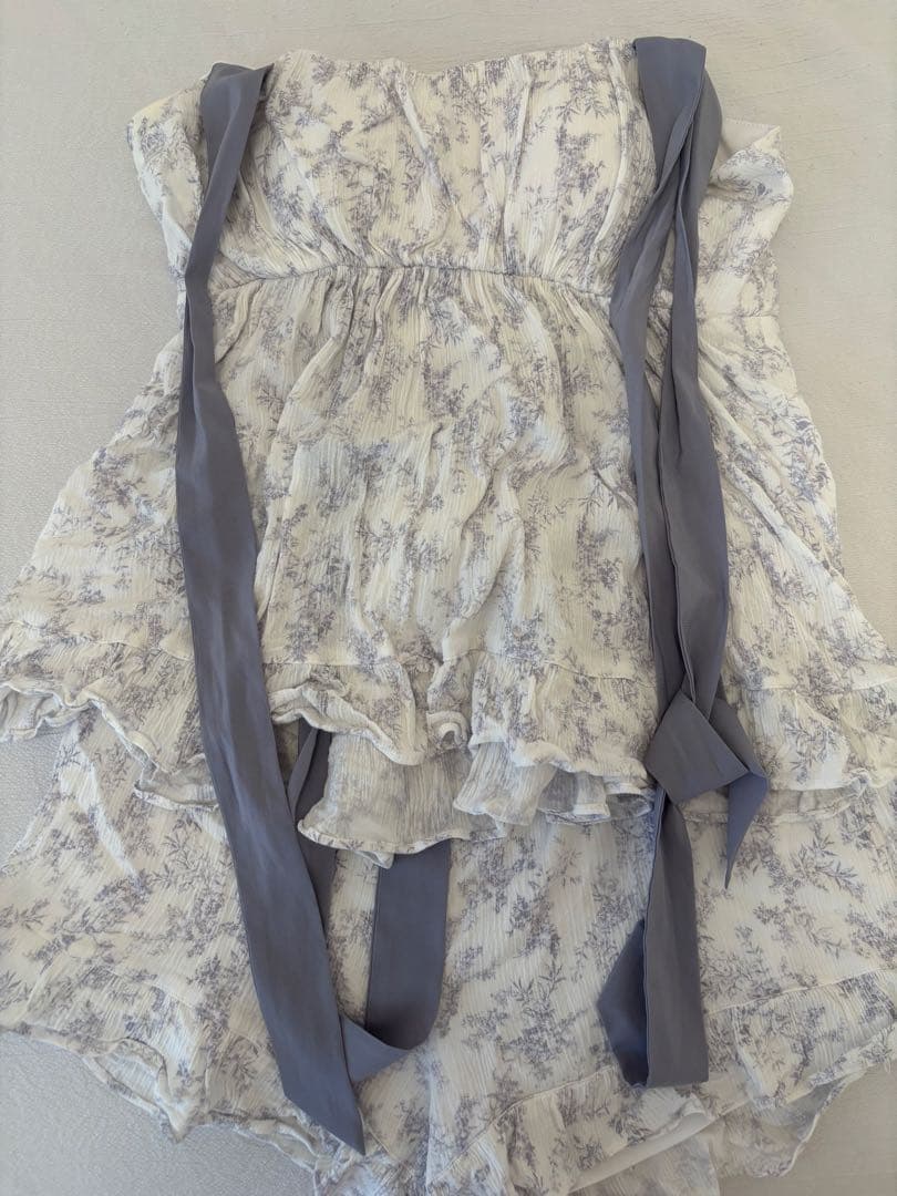 スナイデルホーム リボンショルダーセットアップ LGRY