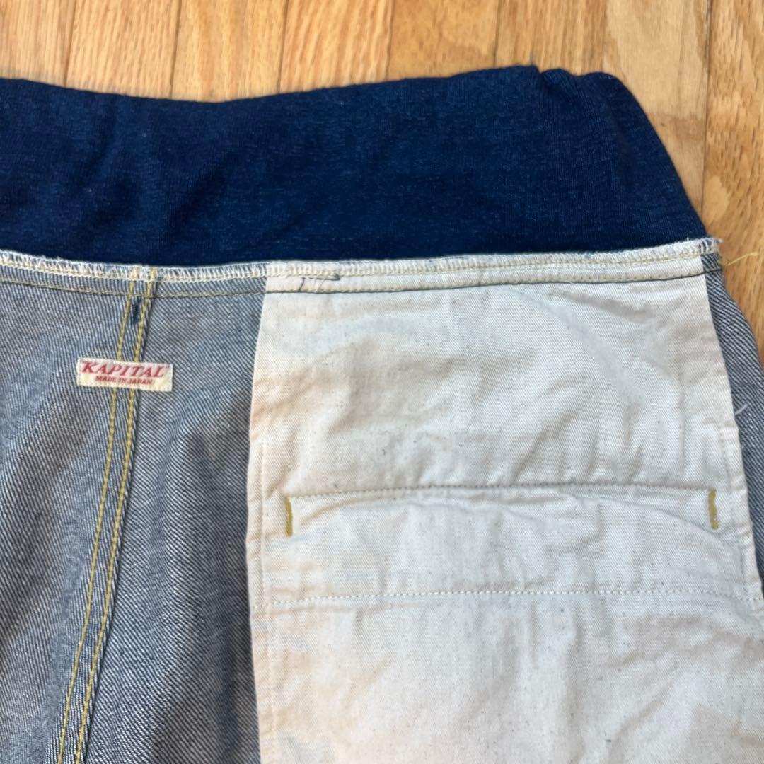 キャピタルKAPITAL ダークブルー サルエルパンツ ウエストゴム