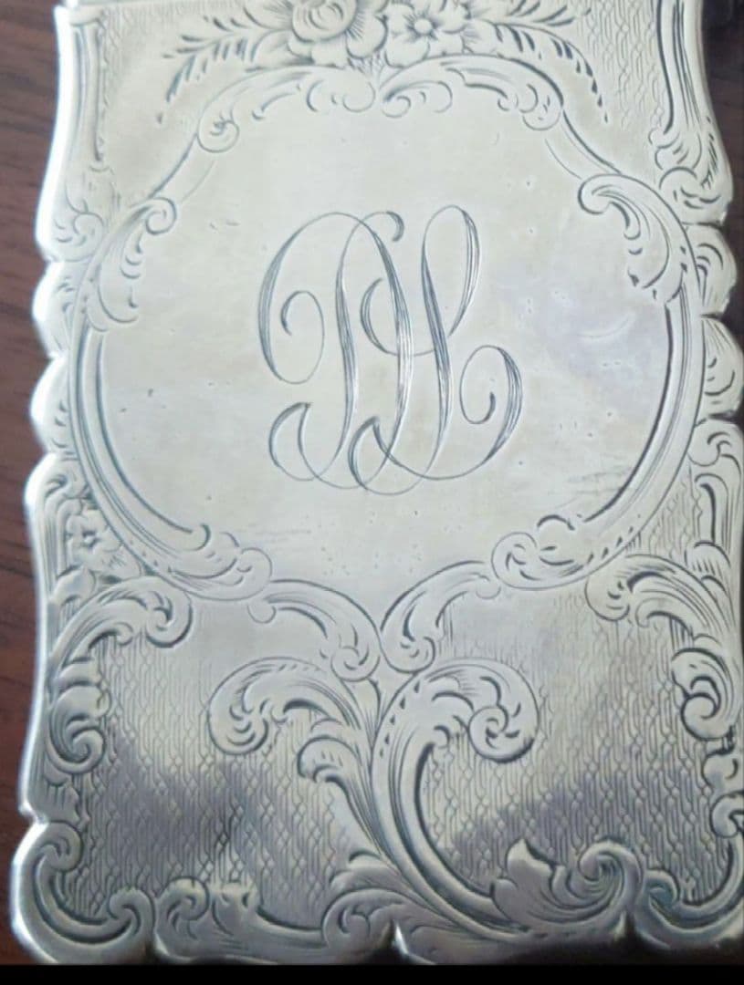 1854年 スターリングシルバー 銀製 カードケース アンティーク