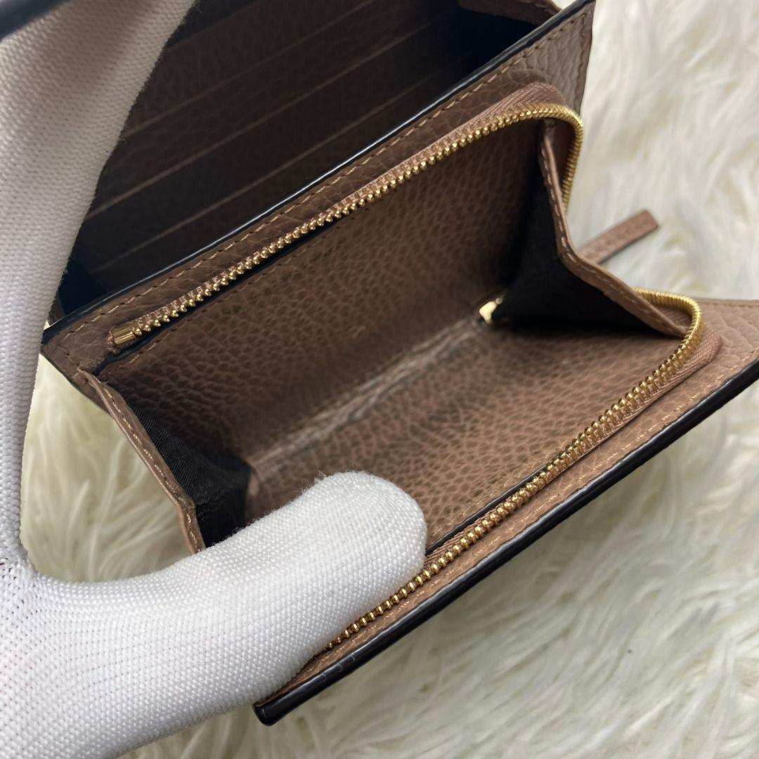 ハイジ様✨GUCCI 二つ折り財布 GG マーモント レザー ベージュ