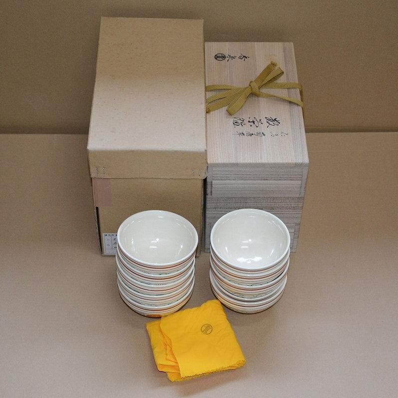 茶道具　数茶碗　菊唐草天目型茶碗　10客　田中香泉　中古品　送料込み