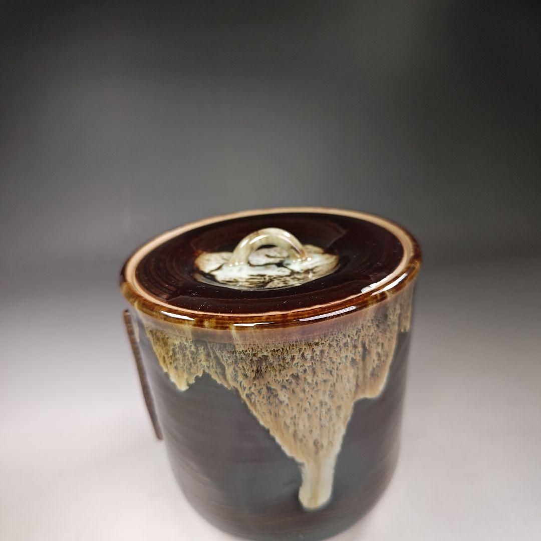 イ633 水指『前大徳寺和尚　極箱　銘　松風』『高取　青柳翠峰作』茶道具