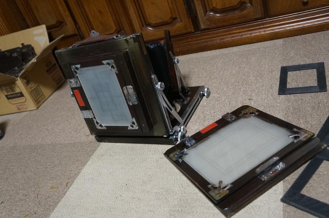 レトロ OKUHARA CAMERA オクハラカメラ 蛇腹 木製 大判　LPL