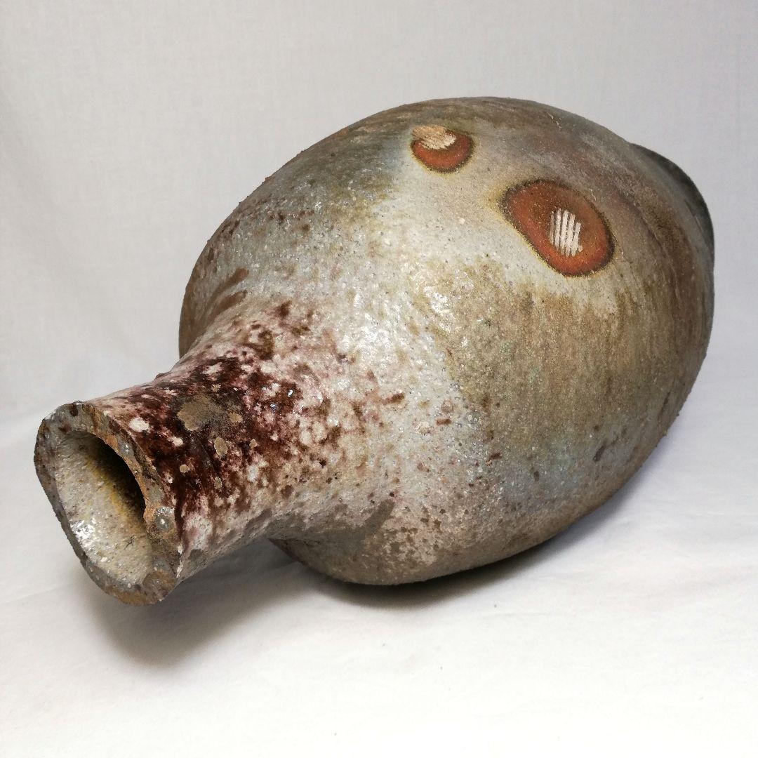 今成研二 備前焼 窯変大花入 高さ48cm 花器 置物 フラワーベース 花瓶