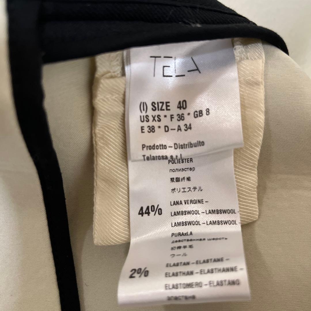 TELA (テラ)　シングルブレスト　黒　チェスターコート 40