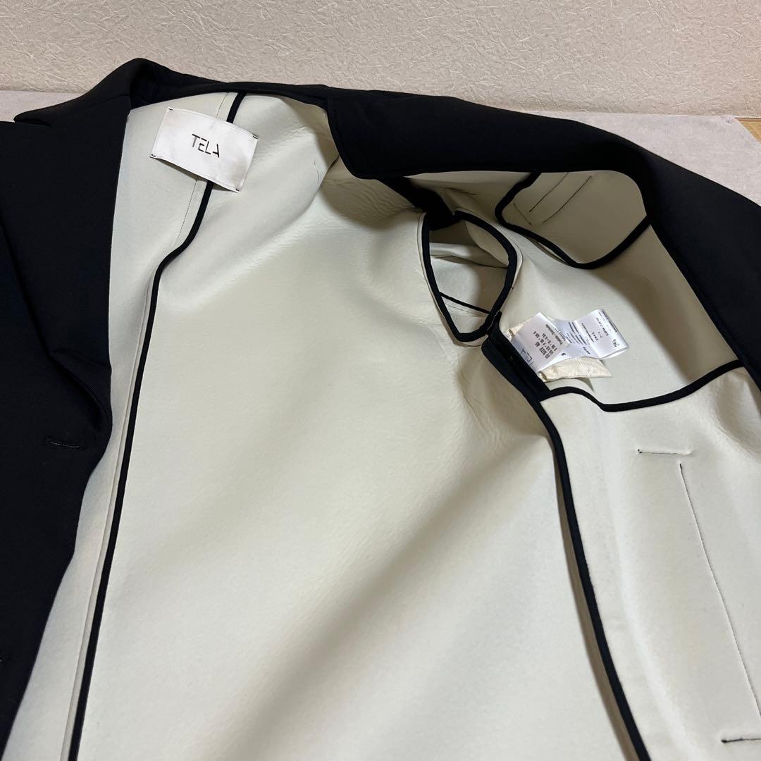 TELA (テラ)　シングルブレスト　黒　チェスターコート 40