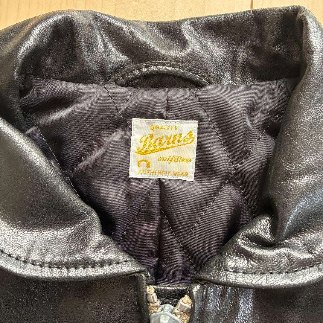 【BARNS OUTFITTERS】ゴートレザー ジップアップ ライダース