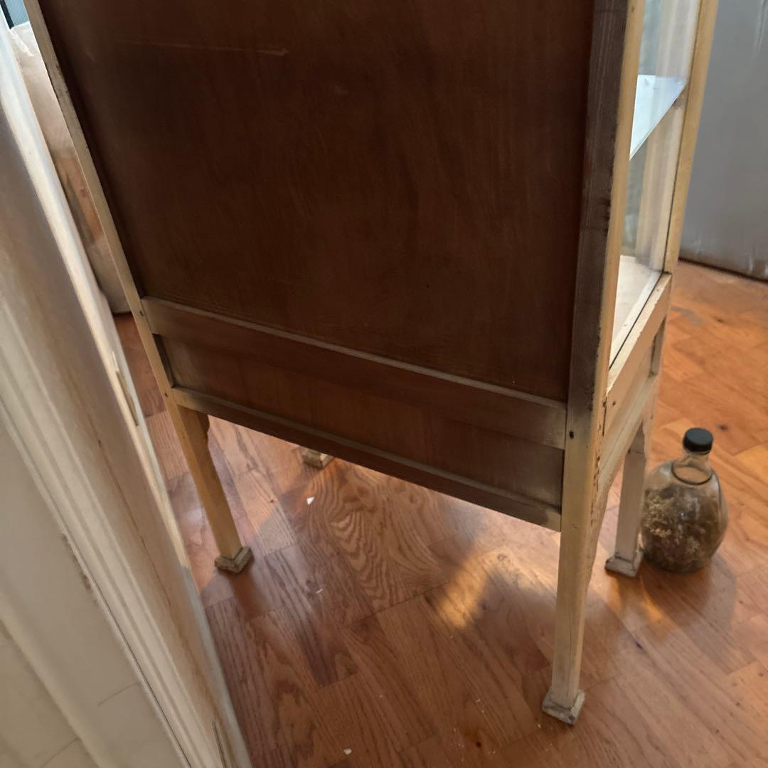 アンティーク　木製医療棚