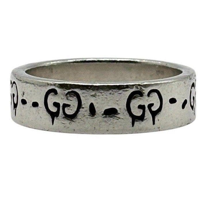グッチ　ゴースト リング ドクロ GG柄 指輪 メンズ シルバー925 18号