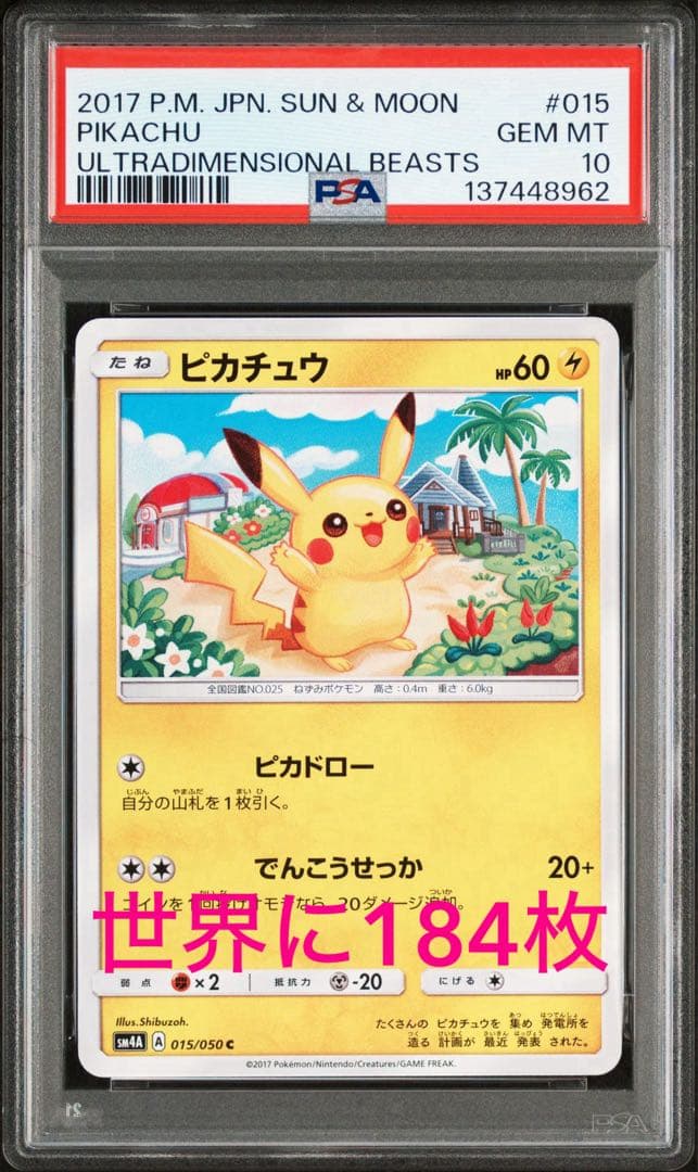 PSA10 ピカチュウ 015/050 POP184 超次元の暴獣