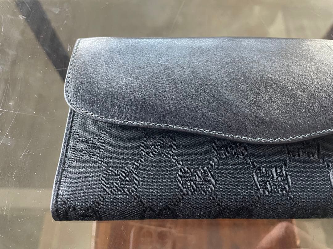 1980s oldgucci オールドグッチ　ブラック　長財布
