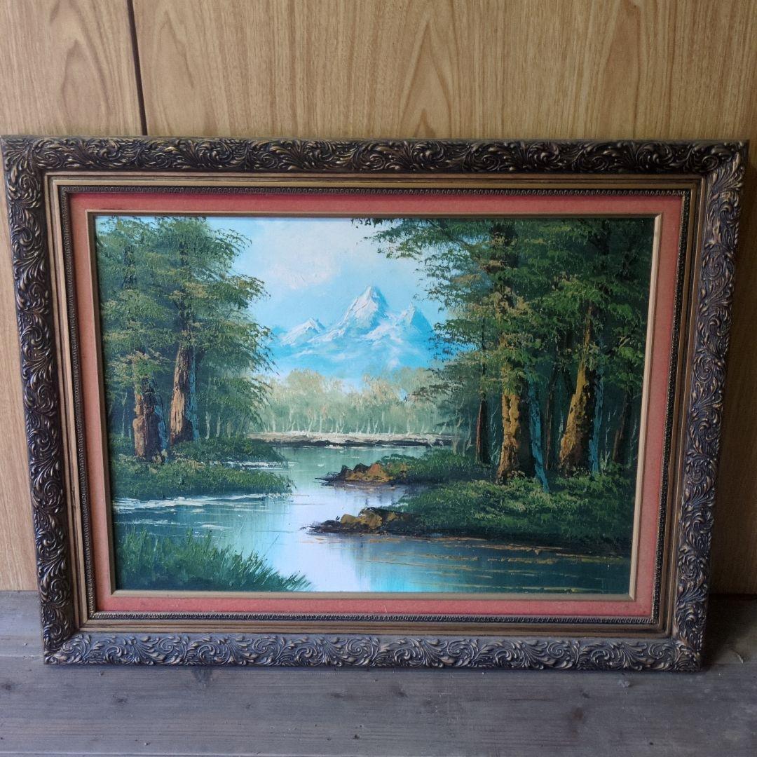 装飾的シルバーフレーム 油彩風景画