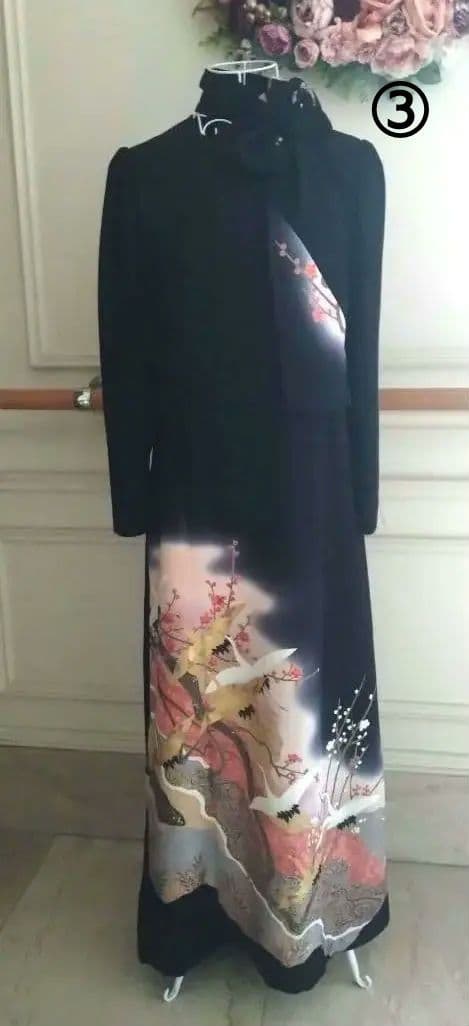③着物リメイク✨ М✨上品な留袖ドレス✨