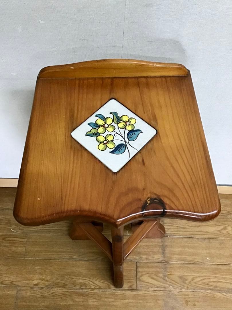 happylifenao7☆管545☆天然木☆タイル張り☆コンソール