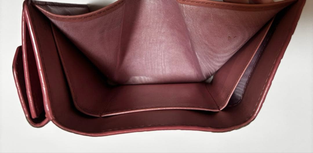 miumiu 3つ折り財布SMH021 ピンクブラウン クロコ型押し加工 レザー