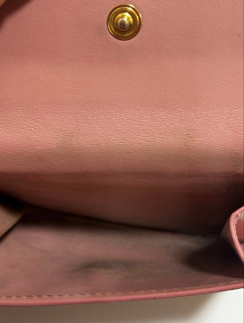 miumiu 3つ折り財布SMH021 ピンクブラウン クロコ型押し加工 レザー