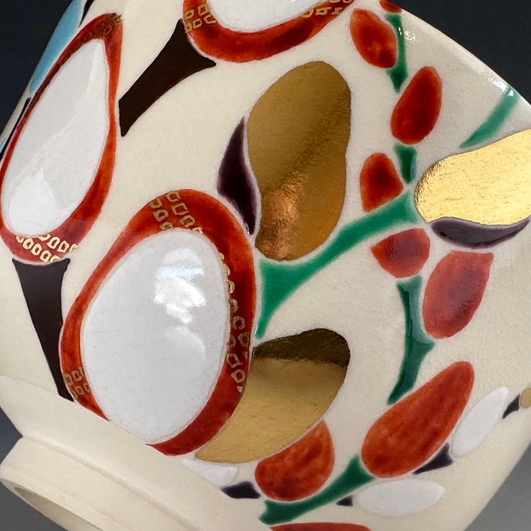 茶道具　色絵　猫柳　茶碗　山本蓼　共箱　京焼　陶芸　抹茶　薄茶　茶会