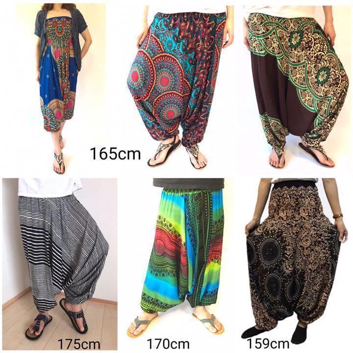 【新品】サルエルパンツ ヨガ 250麻の葉柄　男女兼用　パープル　A947