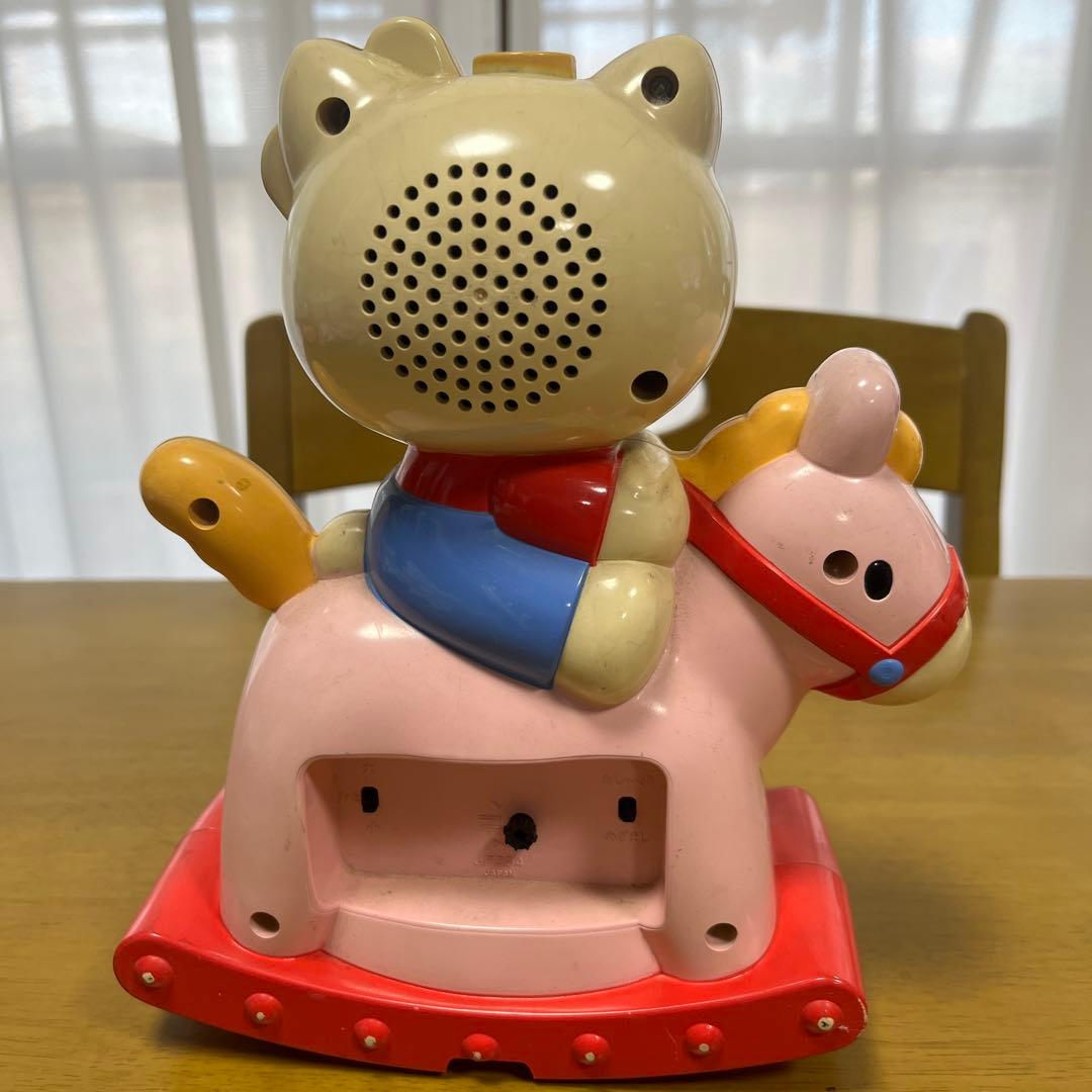 【HELLO KITTY】キティの声　おしゃべり目覚まし時計木馬キティ当時物希少