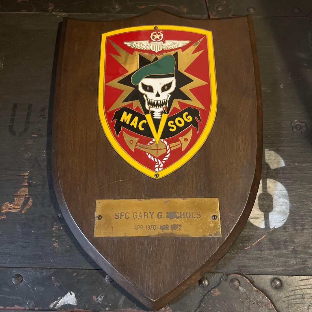 60年代　米軍　ベトナム戦　実物MAC SOG 木製プレート 特殊部隊