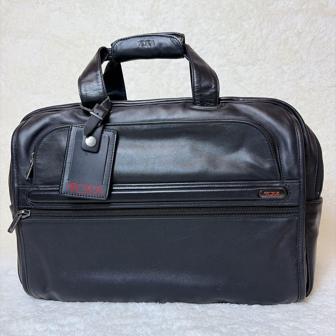 【極美品】 TUMI オールレザー 2way ブリーフケース 2室 大容量 A4