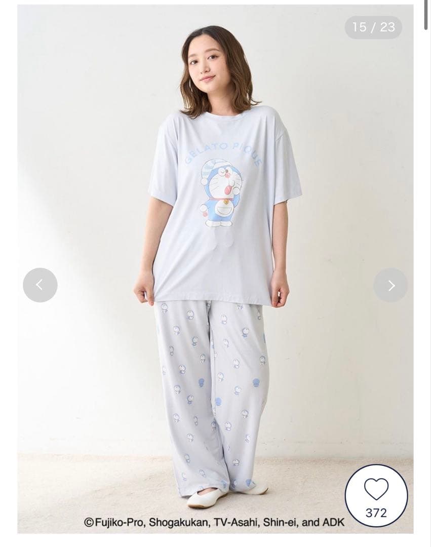 はちみつ　gelato pique ドラえもん ルームウェア セットアップ