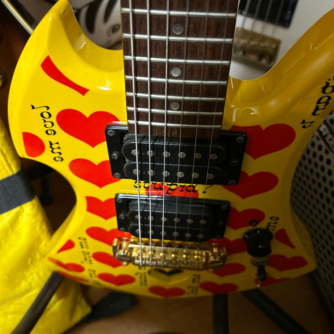 hide イエローハートJr　Burny ミニエレキギター