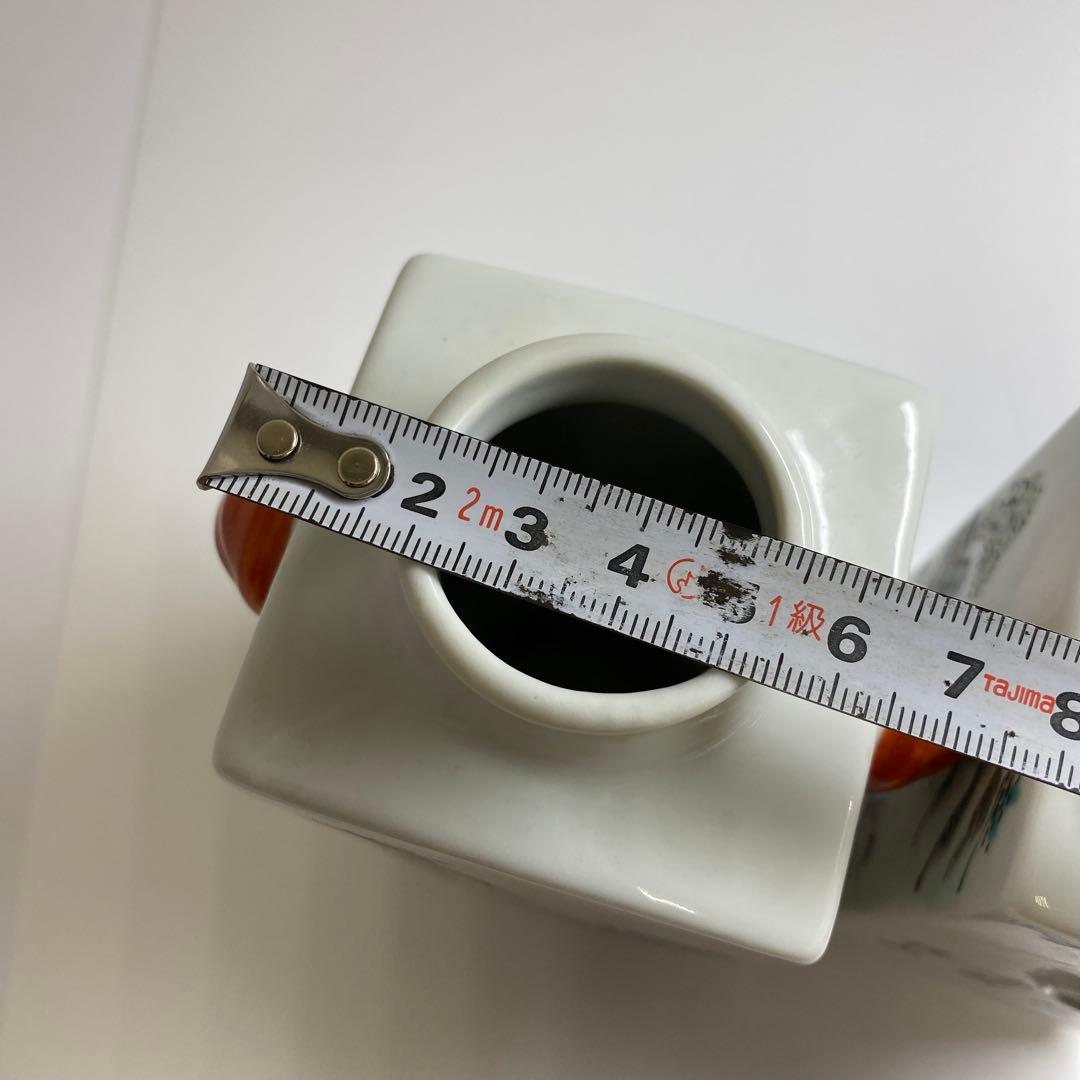 中国美術　同治年製　粉彩花入一対　高さ13㎝　東Y7-0331③タルサ