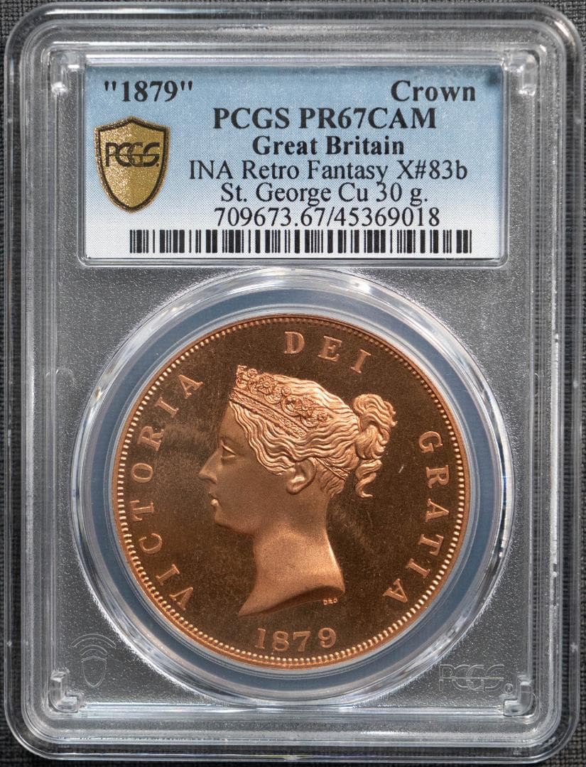 1879 イギリス ヴィクトリア PCGS PR67 INAレトロ クラウン銅貨