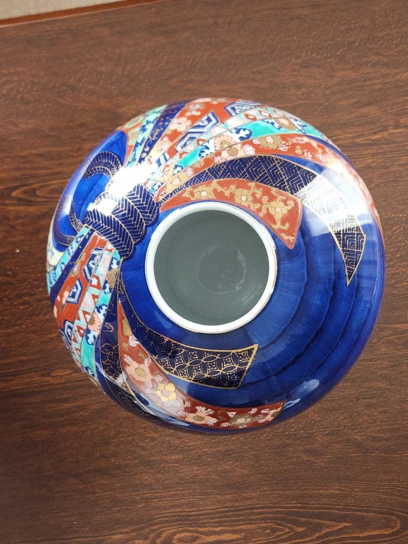古伊万里　花瓶　壺　有田焼　GOLDIMARI　結び　金襴手　骨董　伊万里焼