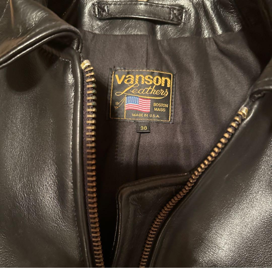 Vanson Leathers ブラック シングルライダースジャケット 38