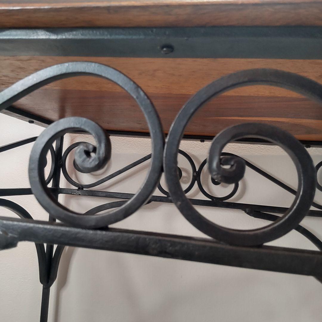 【天然木とアイアンのサイドテーブル】シーシャムウッド/インド家具/アジアン