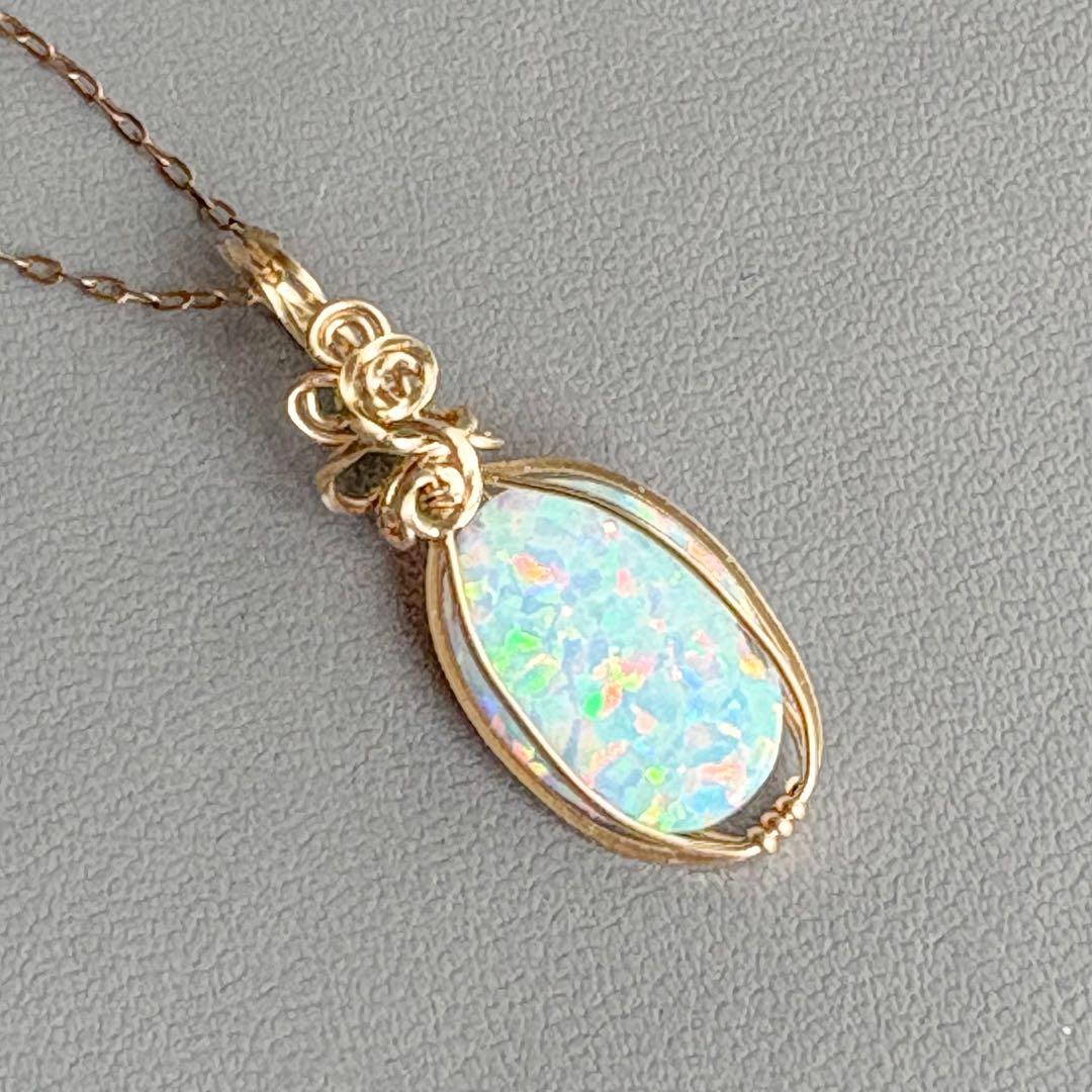 ngoma フリーサイズリング、京都オパール14kgfトップ、チェーン