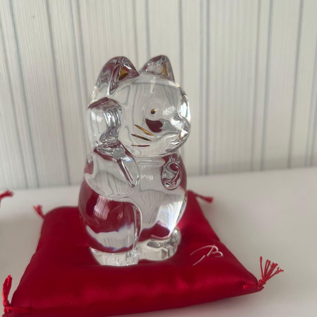 バカラ招き猫　置き物セット　ミッドナイト　クリスタル