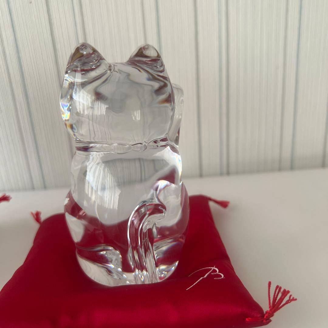 バカラ招き猫　置き物セット　ミッドナイト　クリスタル