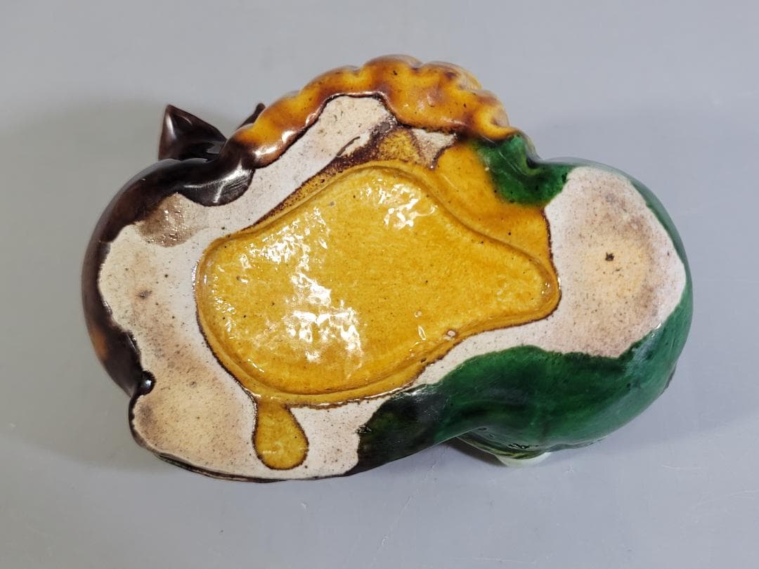 中国 三彩 柘榴 筆洗 文房具 古美術 DT250