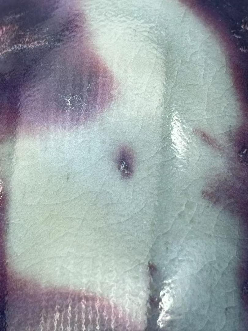 鈞窯　天青釉紫斑瓶　窯変釉　辰砂　花入　花瓶　茶道具 唐物(B-106)